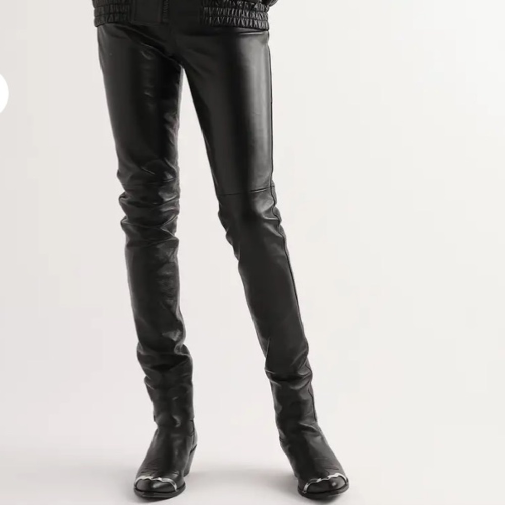 Celine Men’s slim fit leather trousers